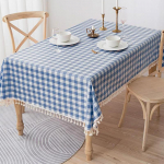 Puuvillane linane laudlina Vee- ja &otilde;likindel pesuvaba laudlina S&ouml;&ouml;gitoa laud Ristk&uuml;likukujuline tutiga laudlina 140*220cm