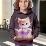 Pusad Animal Cat 3D Print kawaii T&auml;navar&otilde;ivad Poistele T&uuml;drukutele Kampsunid Suurem&otilde;&otilde;tmelised Unisex Hoodie Laste Kapuutsiga Pulloverid Topid R&otilde;ivad 100