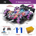 Uus RC Drift Car koos muusika LED-tuledega 2,4G kinda žest raadio kaugjuhtimispult Spray trikiautod 4WD elektrilised laste m&auml;nguasjad kingitus 2 battery lilla