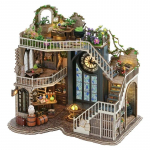 Baby House Kit Mini DIY k&auml;sitsi valmistatud 3D pusle kokkupanek Magic Building Model M&auml;nguasjad Kodu Magamistoa kaunistamine m&ouml;&ouml;bliga Puidust k&auml;sit&ouml;&ouml;