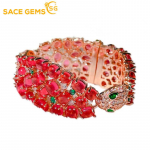 SACE GEMS klassikaline vasesulamist tsirkoon 17 cm k&auml;ev&otilde;ru, naiste ehted pulmalubaduse peokink punane