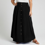 Naiste vabaaja elastse v&ouml;&ouml;kohaga suvised pikad seelikud S must