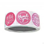 roll Thank You Sealing Stickers Floral Paper Seals Labels craft 1 Inch punane