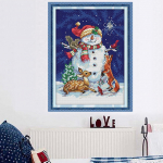 Prinditud lumememm lastele 11CT 14CT Loendatud j&otilde;ulukink - 21 x 30cm