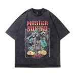 Puuvillane Anime Tr&uuml;kitud Crew Neck Oversize Meeste T-s&auml;rgid Vabaaja l&uuml;hikeste varrukatega topid M must
