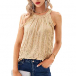Naiste top p&auml;itsetega kaelus, l&auml;ikiva litriga &otilde;lgadeta varrukateta &uuml;hev&auml;rviline lahtine pehme hingav pullover Lady Club Party Tank top pluus XL roosa punane v&auml;rv