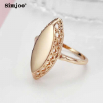 SIMJOO Tide Smooth Horse Eye Rose Gold Color Lady Ring 6