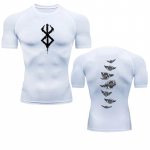 Anime Berserk Guts meeste kompressioons&auml;rk Fitness Sport Jooksmine Tight J&otilde;usaalis&auml;rgid Sportlikud Kiiresti Kuivavad T-s&auml;rgid Suvine S