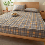 Veekindel tepitud kattemadrats kaitse lestavastane antibakteriaalne liibuv lina mood ruuduline voodikate paksendatud pehme voodikate 2xPillowcase 48x74cm