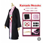 Anime Kamado Nezuko Cosplay Kost&uuml;&uuml;m Demon Slayer Kimetsu No Yaiba Kost&uuml;&uuml;mid Kimono Haori Parukas Klotsid &Uuml;likond T&auml;iskasvanutele Lastele Halloween L