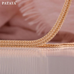 PATAYA Rose Gold Color Itaalia k&auml;sit&ouml;&ouml;na valmistatud kaelakee Unisex pikk kett 20CM