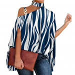 P&auml;itsetega Batwing Sleeve, &uuml;he &otilde;laga naiste top, must valge lapitindiga S must