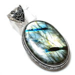 Natural Labradorite Gemstone Handmade 925 Sterling Silver Pendant 2.36 w5f17