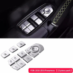 Car window up button decorative sticker For Porsche Cayenne Macan Panamera switch window interior modification accessories B black