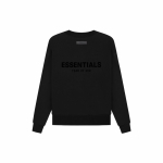 Fear of God Essentials SS22 Fliisist &Uuml;mmarguse Kaelusega Logotr&uuml;kiga Unisex Huppar Must FOG-SS22-994 S