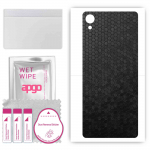 apgo Protective Skin Sticker for the back compatible with Sony Xperia X Performance, Wrap Film, Foil, Vinyl - Pattern Black Honeycomb