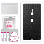 apgo Protective Skin Sticker for the back compatible with Sony Xperia XZ3, Wrap Film, Foil, Vinyl - Pattern Black Honeycomb