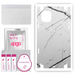 apgo Protective Skin Sticker for the back+sides compatible with Apple iPhone 11, Full Wrap Film, Foil, Vinyl - Pattern White Marble