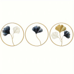 3tk Euroopa stiilis rauast kunsti h&otilde;lmikpuu seinarippuv sein Kaasaegne mood rippuvad kaunistused Kodu Elutuba Magamistuba Lastetoa seinakaunistus 3pcs Ginkgo Wall Hanging