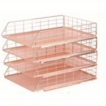 1 komplekti 4 korrust virnastatav kirjasalve paberihoidja, metallist lauaorganiseerija alus Letter/A4 paberi hoidmiseks, sobib kontorisse, kooli, koju 1set 4 Floors