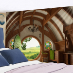 Kaar ilus maastik Ps&uuml;hhedeelne seinavaip Kuu t&auml;histaevas Seinakaunistused Hipi Tapiz Boho Kodukaunistused Seinavaip 230x180CM