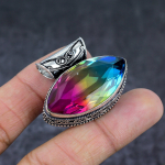 Natural Bi-Color Tourmaline 925 Sterling Silver Jewelry Pendant 1.38 e3f05