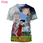 Meeste ja naiste mood vabaaja harajuku stiilis hip-hop t&auml;nava lahe T-s&auml;rk uusima stiiliga anime Inuyasha 3D-printimine l&uuml;hikeste varrukatega T-s&auml;rk XXS