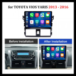 Autoraadio Video Multimeediapleier 10 '' Android OS TOYOTA VIOS YARIS 2013 - 2016 jaoks GPS-navigatsioon WiFi Bluetooth 8-core 4+64+AHD