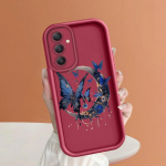 Pehme silikoonist ruudukujulise redeliga printimismustriga telefoni korpus T&auml;iskaanega kaamera p&otilde;rutuskindel kaitse kummist &uuml;mbris Samsungile Samsung A53 5G must