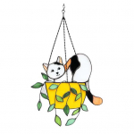 Lillepotis kass Rippuv kaunistus Kodukontor siseruumides v&auml;lisseinakunst akr&uuml;&uuml;lvitraaž Kassipoeg istutuspott rippuv kaunistus j&otilde;ulukink Large must