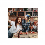 Naljakas kuulus figuur, l&otilde;uendimaal Mona Lisa Van Gogh, plakatid ja prindid, seinapildid elutoa kodukaunistuseks, Cuadros 20x20cm No Framed