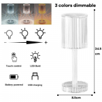 16 v&auml;rvi timmitav laualamp Crystal Touch Control v&auml;rvimuutev valgus Romantiline baar Atmosf&auml;&auml;rilamp Akr&uuml;&uuml;l USB Taaslaetav with Battery