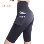 Shark Sport s&auml;&auml;rised Elastsed k&otilde;rge v&ouml;&ouml;kohaga Slim Fit Jooga Fitness P&uuml;ksid &Uuml;hev&auml;rvilised p&otilde;lvedeni l&uuml;hikesed p&uuml;ksid Suvised &otilde;hukesed sukkp&uuml;ksid taskuga L kohv