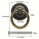12 tk Vintage pronksist sahtlir&otilde;ngas T&otilde;mbed Vintage dekoratiivsed k&auml;epidemed &Uuml;he auguga nupu t&otilde;mbed koos kruvidega m&ouml;&ouml;bli kapid riidekapid riidekapid 12pcs