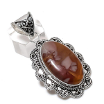 Natural Noreena Jasper Gemstone 925 Sterling Silver Jewelry Pendant 2.29 m6e41