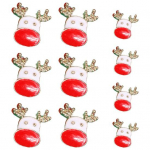 10 tk. J&otilde;uluk&uuml;&uuml;nte manik&uuml;&uuml;r Rhinestone Xmas Cartoon Design Elk Bells J&otilde;ulupuu sulam Rhinestones K&uuml;&uuml;nte aksessuaarid F