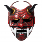 (SU)Jaapani Hannya Oni mask, Evil De-mon Mon-ster kogu n&auml;o lateksmask meestele One Size punane
