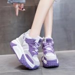 mood Naiste platvorm tossud hingavad vabaaja jalatsid Tursked kingad 10 cm kontsad S&uuml;gissed kiilud hingavad k&otilde;rgust suurendavad kingad naine 34 must