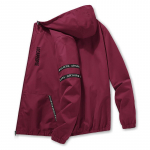 Meeste kevad- ja s&uuml;gise vabaaja jakk, kapuutsiga suurem meeste jope L punane