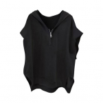 Meeste topp Hip Hopi stiilis avar t&otilde;mblukuga kapuutsiga &uuml;hev&auml;rviline varrukateta pullover Streetwear Club Party Hipi t&auml;navatantsu kapuuts Fitness Treeningtop 3XL must