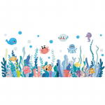 Multifilm Veealune maailm Seinakleebised Isekleepuv Loominguline ookean korallimeri loomad Lastetoa sisustus Vin&uuml;&uuml;lkleebised 45x60cm mitmev&auml;rviline