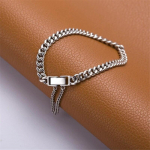 925 Sterling H&otilde;bedane Vintage kett Tutt Charm K&auml;ev&otilde;ru Naistele Meestele Reguleeritava suurusega Moeehted Sl284