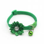 Lemmiklooma kutsika kassi kaelarihm, tr&uuml;kitud lillekellarihm, kristallist koera kassi kaelarihm, lihtne kanda, pannal Armas kassipoegade kaelarihm koera tarvikud roheline