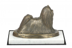 Maltese - dog figurine, statue on white marble, trophy for Art-Dog dog show exhibition