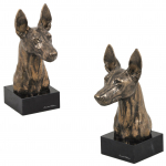 Pharaoh Hound, Kelb tal-Fenek - Dog statue, bust on stone base, sculpture, trophy for dog show by Art-Dog brand