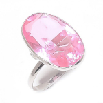 Natural Pink Kunzite Gemstone 925 Sterling Silver Jewelry Ring Size 7 r4z73
