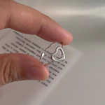 Love Hollow Ring naiste lihtne k&uuml;lm tuul, s&uuml;damekujuline avanemine reguleeritav r&otilde;ngas, korea versioon