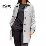 Naiste talvemantel, lahtik&auml;iv kraega taskud, puhas v&auml;rv rinnataskuga kardigan lahtiselt liibuv v&auml;lisriided termilised pikad varrukad reisimine kohtamas k&auml;imiseks talvejope