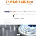 Nutikas adresseeritav piksliga LED-ribavalgusti 120LED/M 24V WS2811 voolava vee voolu j&auml;litav LED-valguslint ruumi treppide seinakaunistamiseks 5M-2PC