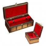 2 k&auml;sit&ouml;&ouml;na valminud ehtekarbi komplekt Pulmad Puidust ehtekarp Meenakari karp Dekoratiivne